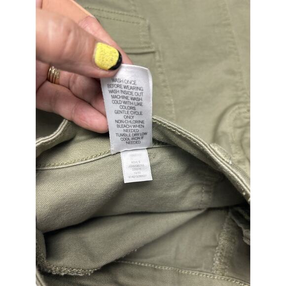 SO Juniors Army Green 6 Pocket Cargo Mini Skirt Size 13 Gorpcore Streetwear Hike - Picture 9 of 10